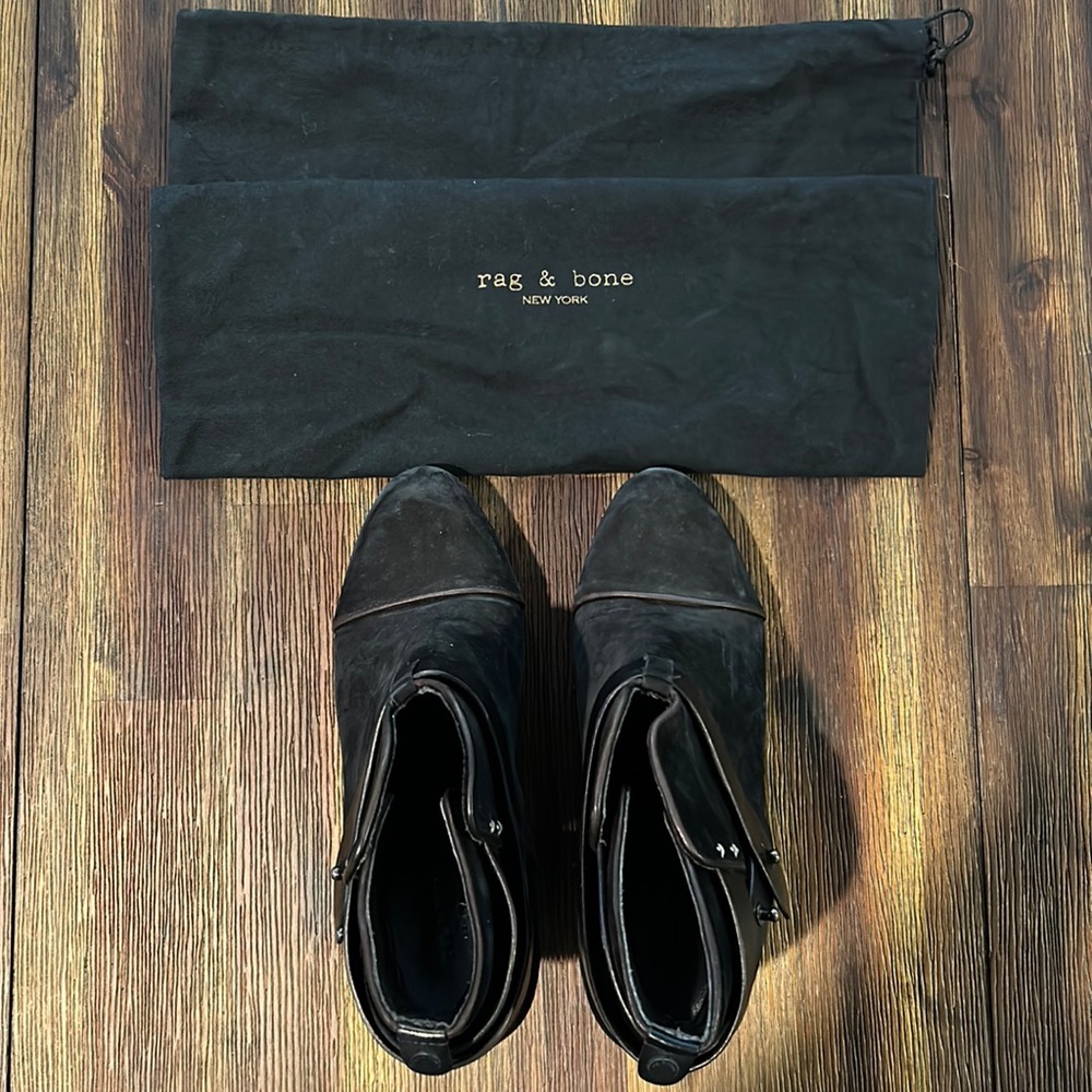 Rag and Bone, Harrow Bootie, size 37.5, duster, no shoe box available.